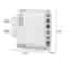 Laddare 6 Portar, 3xUSB-A QC + 3xPD USB Typ C, 65W, Bärbar, EU-kontakt, Vit
