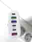 Laddare 6 Portar, 3xUSB-A QC + 3xPD USB Typ C, 65W, Bärbar, EU-kontakt, Vit