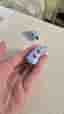 Blue kawaii heart horn hair clips devil resin