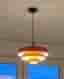 Taklampa i orange metall 70-tal
