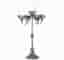 Kandelaber till blockljus 72,5cm Antiksilver Romantisk Ljusstake 5-armad
