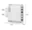 Laddare 6 Portar, 3xUSB-A QC + 3xPD USB Typ C, 65W, Bärbar, EU-kontakt, Vit