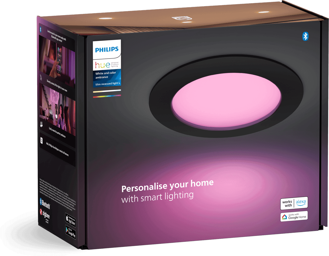 Philips Hue White Color Infälld Spotlight 170mm Svart