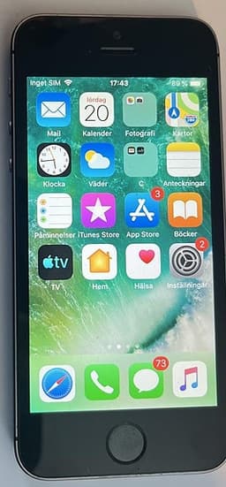 Iphone 5S, reservtelefon,  Batteri 100 % Nytt 26/9 -25