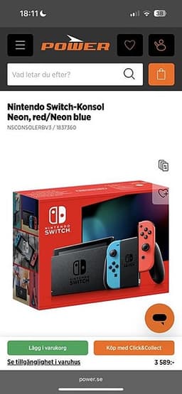 Nintendo switch med 4 spel och tillbehör