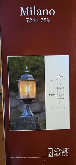 Utomhusbelysning Milano Konstsmide nya i kartong