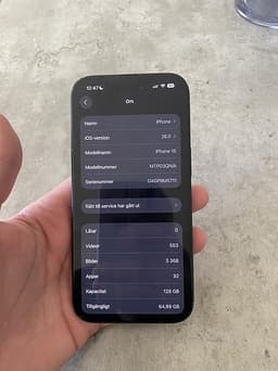 iPhone 15 89% batterihälsa