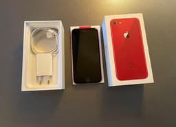 iPhone 8 röd 100% batteri