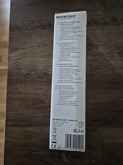 Salt eller peppar kvarn elektrisk med belysning