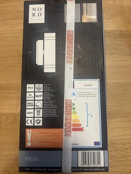 Nordlux Focus vägglampa – ny i kartong