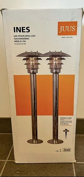 utebelysning 2 pollare 61 cm