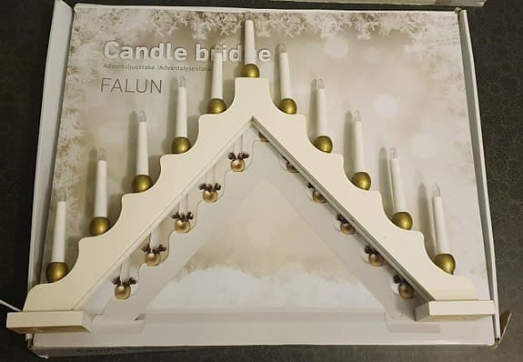 stor 11-armad adventsljusstake vit Falun