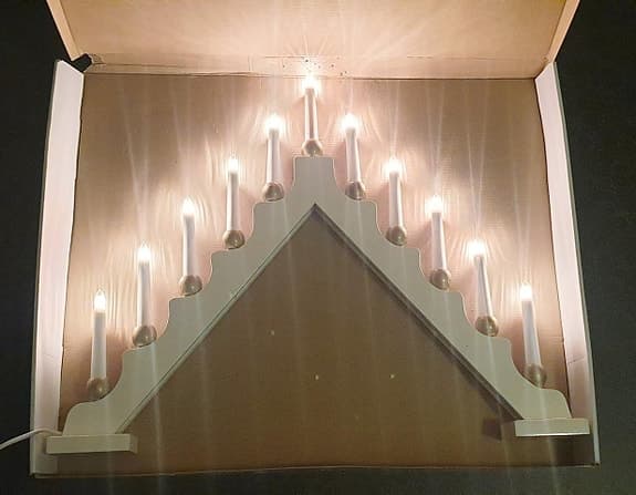 stor 11-armad adventsljusstake vit Falun