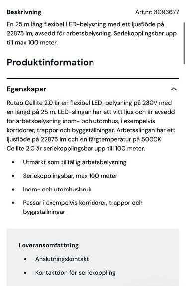 Byggslinga LED 25 m