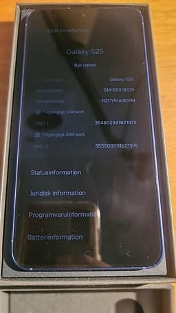 Galaxy s25 128 gb oöppnad