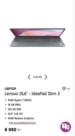 Lenovo 15,6" - IdeaPad Slim 3