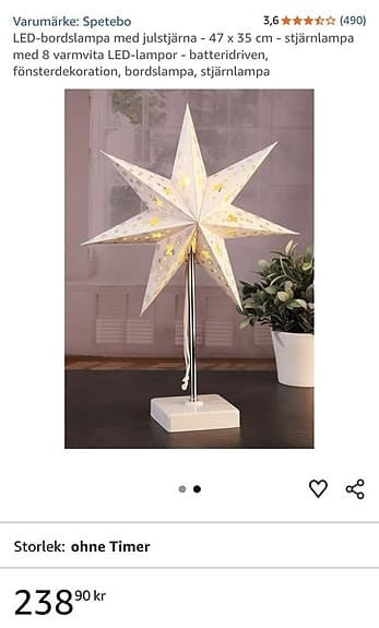 Helt ny + sladdlös LED-bordslampa med 8 varmvita LED-lampor