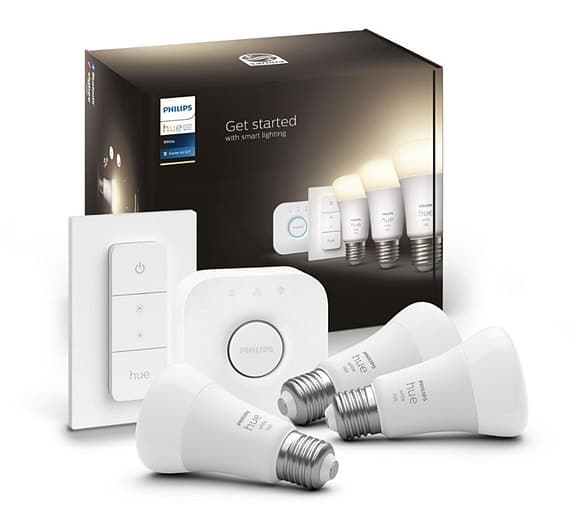 Philips Hue startpaket – 3 lampor, brygga och dimmer