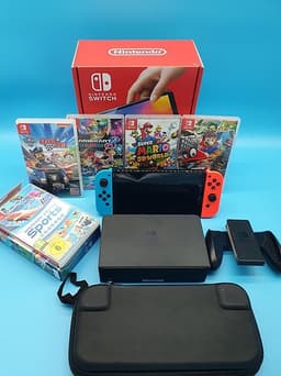 Nintendo Switch OLED + Spel paket + tillbehör!