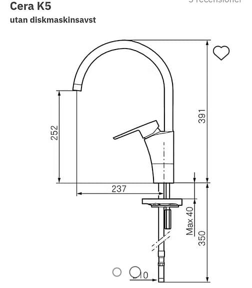 Mora köksblandare Cera K5