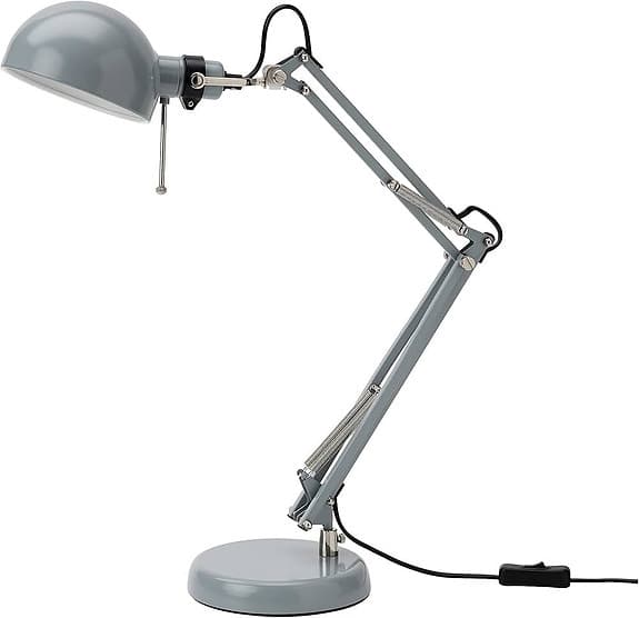 Ikea Forså, Arbetslampa, sovrumslampa. Grå-turkos.