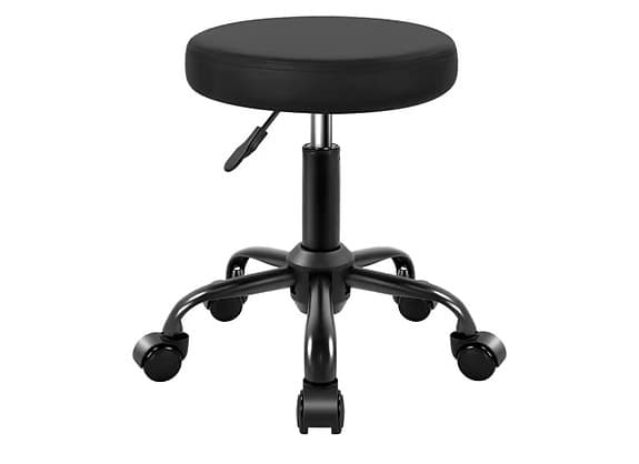 Rund rullande pall med justerbar höjd