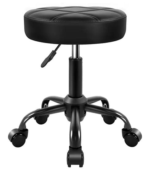 Rund rullande pallstol med justerbar höjd