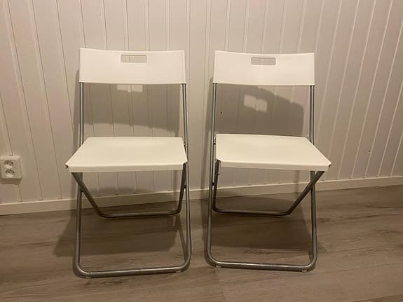 2 IKEA GUNDE Hopfällbar Stol Metall och Plast