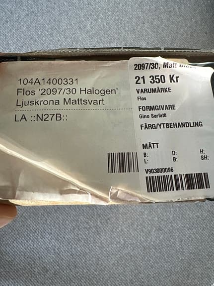 Flos 2097/30 Halogen Ljuskrona Matt svart