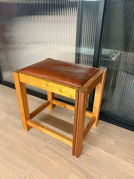 Vintage pall trä/läder