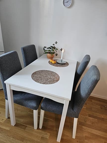 IKEA Matbord och Stolar Vit och Grå