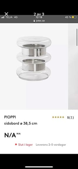 Pioppi Sidobord från Jotex