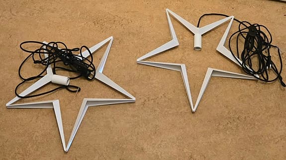 2st Julstjärnor hängande i Vit metall- Konstsmide 80x80cm