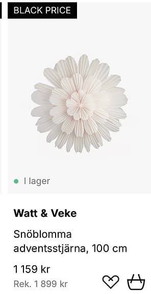 Julstjärna Snöblomma från Watt & Veke 100 cm