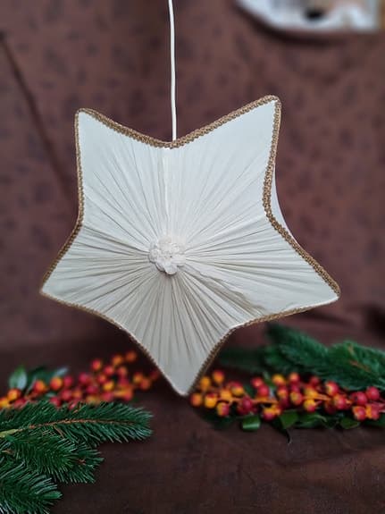 Vintage/retro adventsstjärna i textil - fri frakt