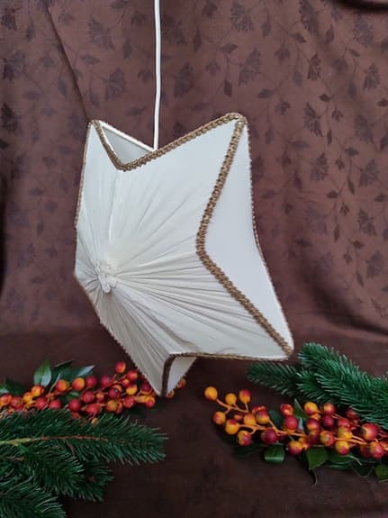 Vintage/retro adventsstjärna i textil - fri frakt