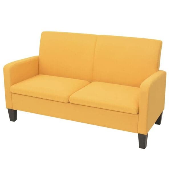 vidaXL 2-sitssoffa 135x65x76 cm, gul - A - Som ny