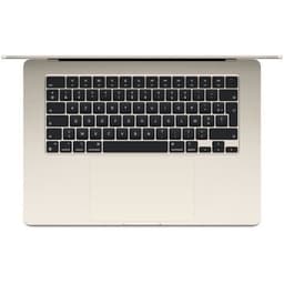 Apple - 15" MacBook Air M3 (2024) - RAM 8GB - Lagring 256GB - Stjärnljus - AZERTY (2024) - Återfurbished - Utmärkt skick - Refurbished Grade A+ - Swe