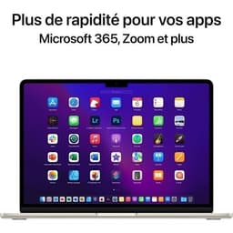 Apple - 13,6" MacBook Air M2 - RAM 8Go - Lagring 512Go - Stjärnljus - AZERTY (2022) - Refurbished - Mycket gott skick - Grade B - Swedish keyboard