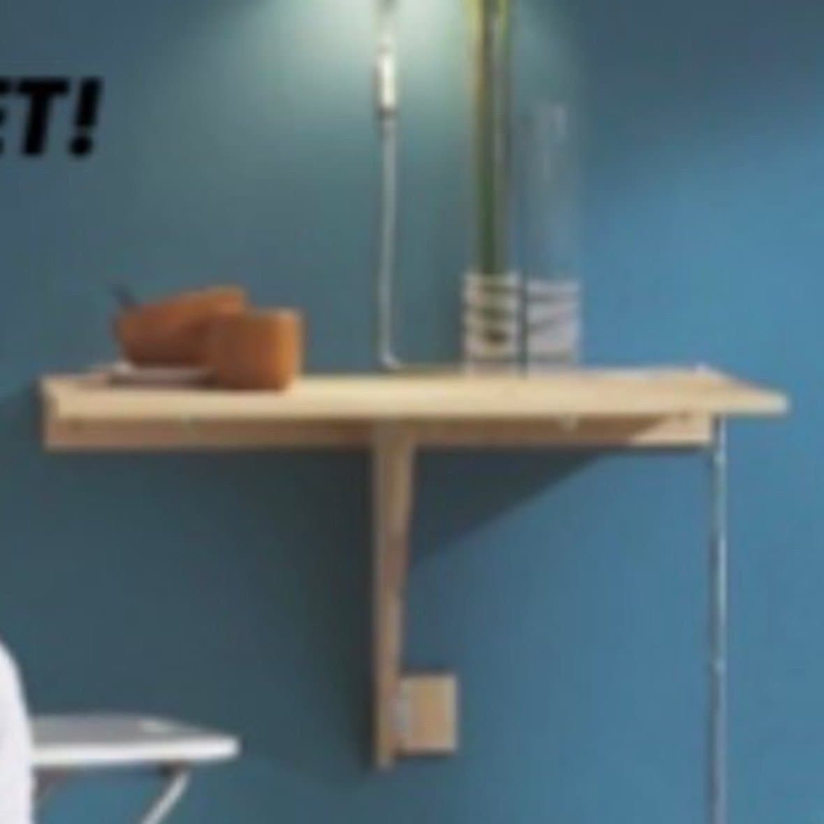 IKEA vintage väggmonterat klaffbord i furu från 2005 bord , nytt i förpackning