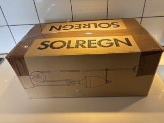 IKEA SOLREGN mässing – höj- & sänkbar taklampa – komplett i kartong.