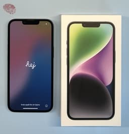 iPhone 14, Midnight, 128 Gb, utmärkt skick, 100% Batterihälsa