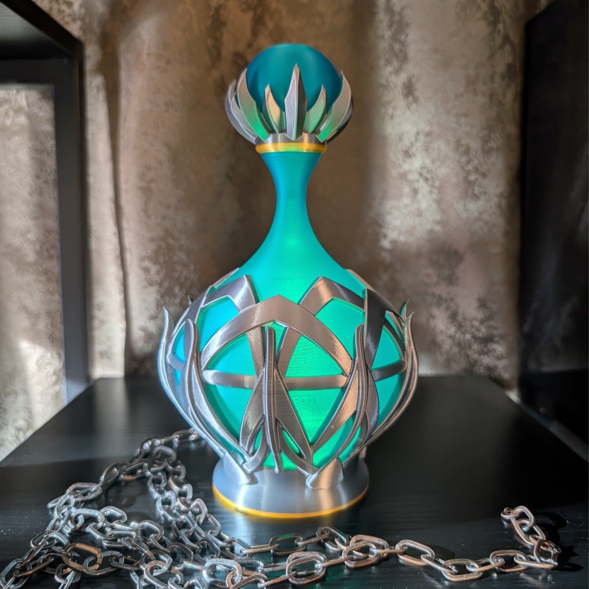 Dekorativ nattlampa / mysbelysning, Potion Bottle (egen design, Silver Lotus)