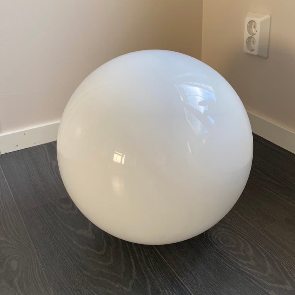 Stor vit glasskula/lampa glob
