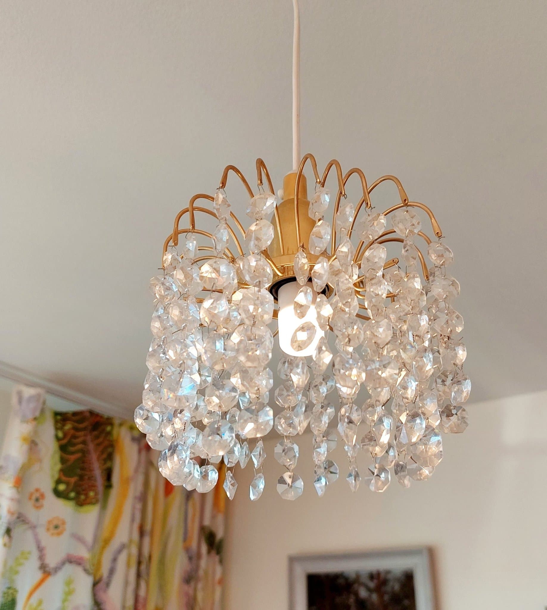 Lars&Bo Armatur Hultsfred liten kristall-lampa Supervacker Retro Ny el Oskadad