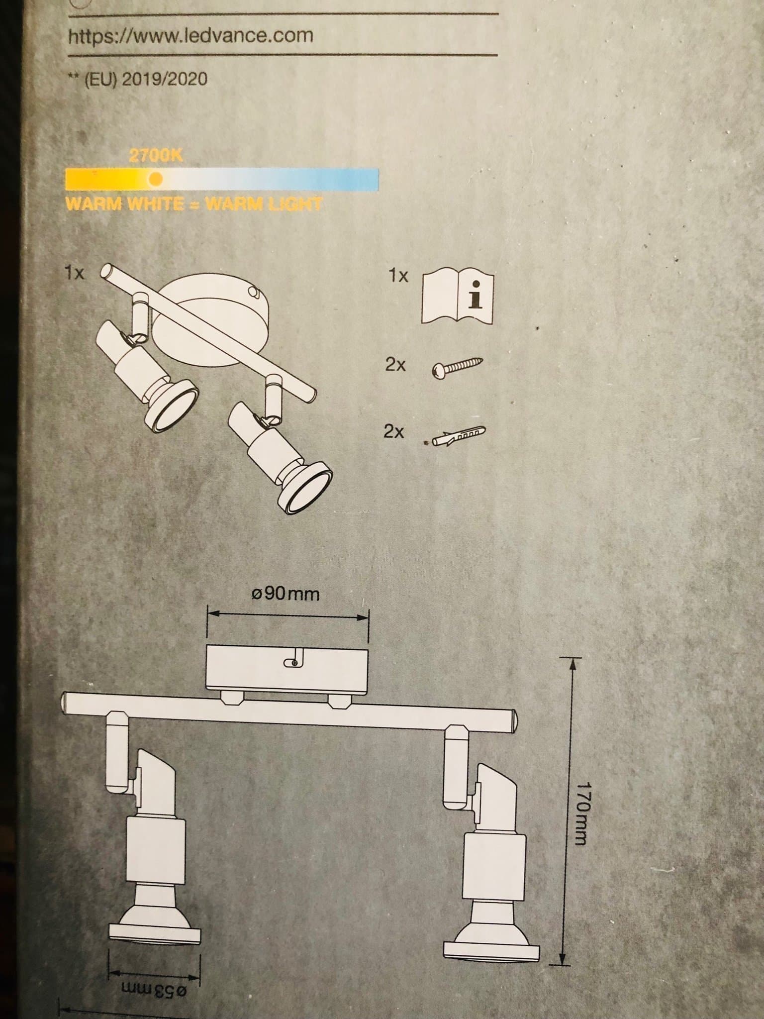 LEDVANCE LED Spot 2x2.6W GU10