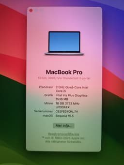 MacBook Pro 13-tum 2020