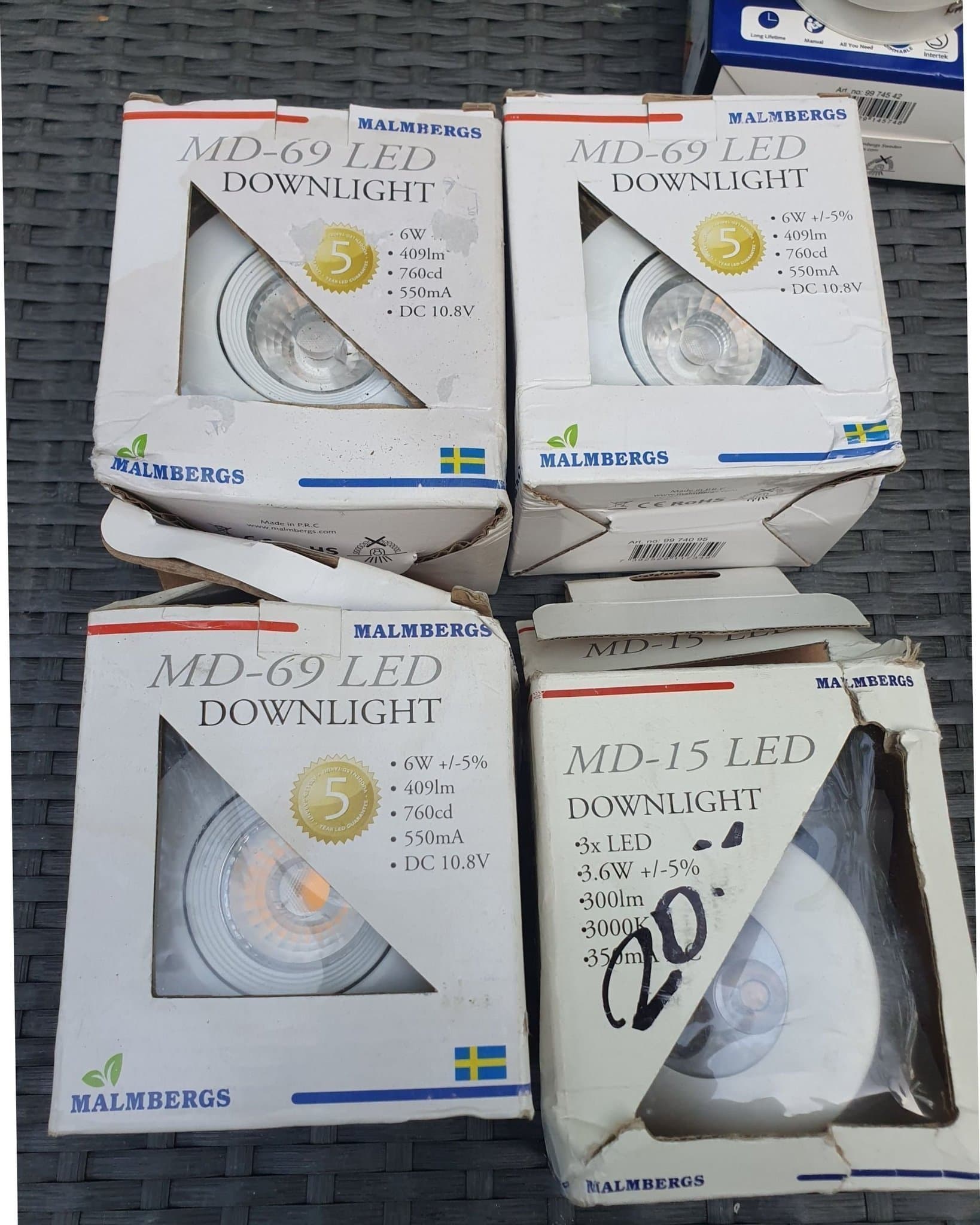 9 st Nya Malmbergs&Nordlux LED-belysning se pa bilderna