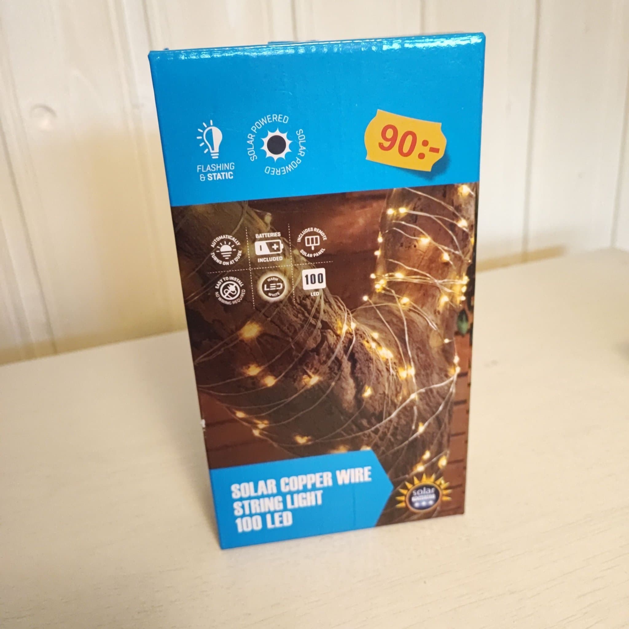 Solar Koppartråd Slinga 100 LED