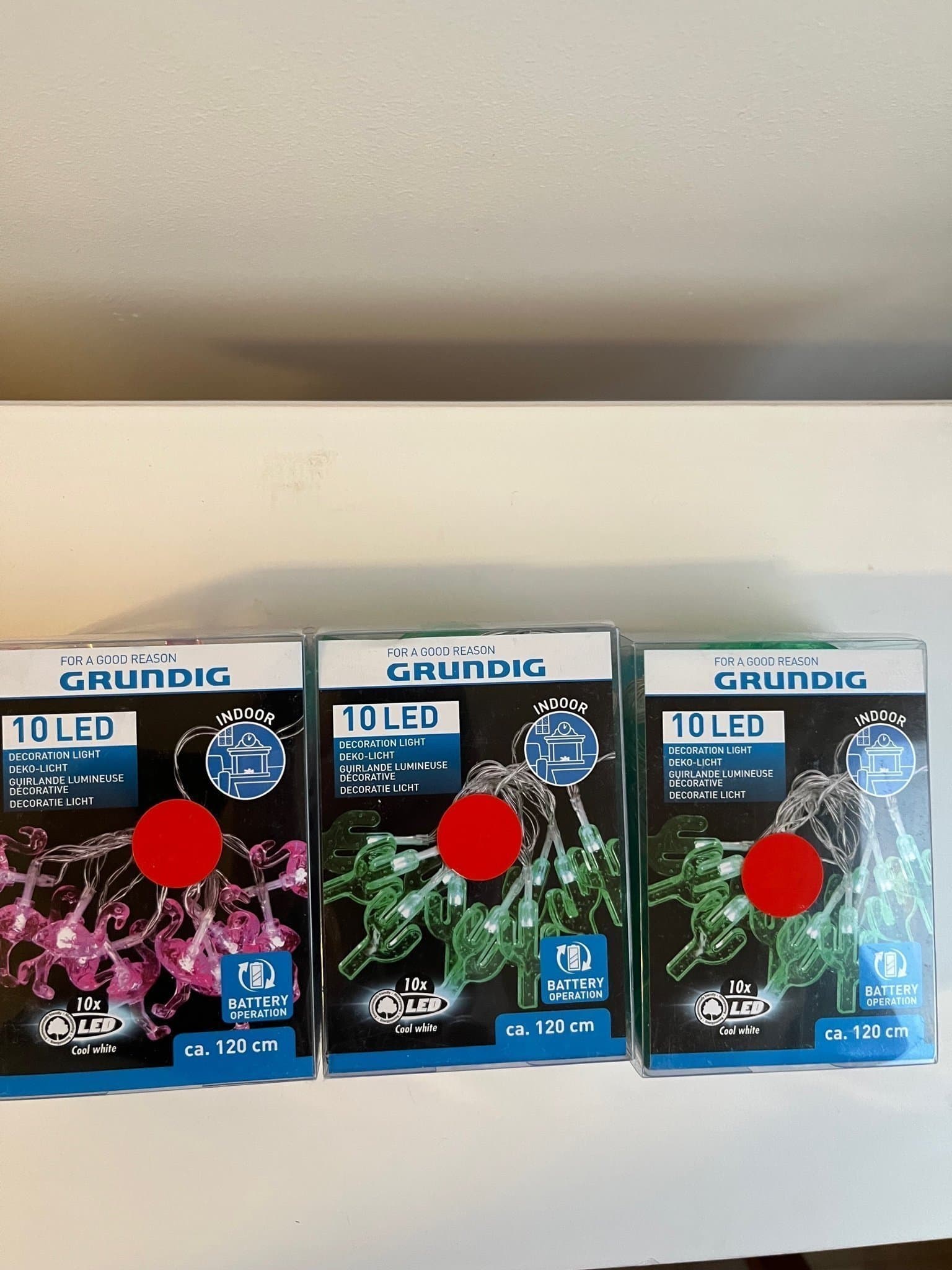 Grundig LED lampor dekor – 2 kaktus och 1 flamingo